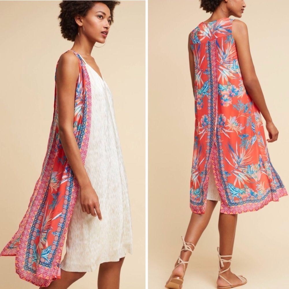 Tropical Split-back Vest by Anthropologie OS